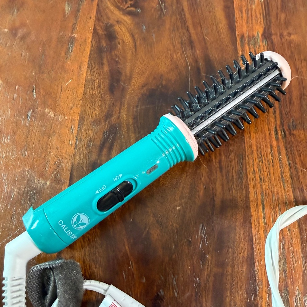 Calista Tools Perfecter Mini Heated Round Brush Teal Pink CL-005 Travel Styler